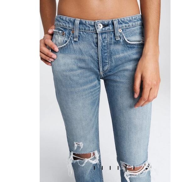 Rag & Bone Rosa‎ Mid-Rise Distressed Boyfriend Jeans in Bristol Size 26 - Picture 2 of 16